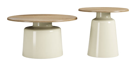 Lireen Coffee Table Set (2-Piece) Natural & Ivory