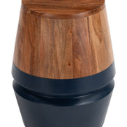 Tornos Side Table Walnut & Deep Blue