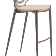 Silues Barstool (Set of 2) Taupe & Brown