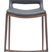Ace Counter Stool (Set of 2) Dark Gray & Walnut