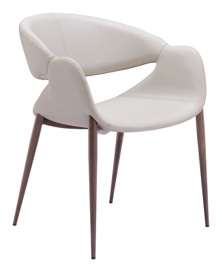 Limay Dining Chair (Set of 2) Beige & Walnut