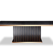 Talin Modern Black Crocodile & Rosegold Dining Table