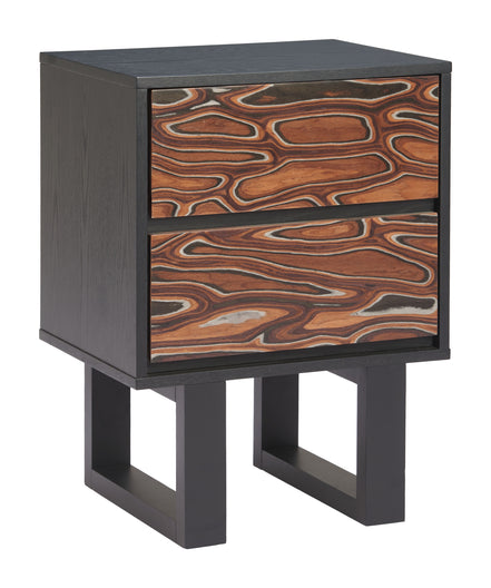 Aremi Nightstand Brown & Black
