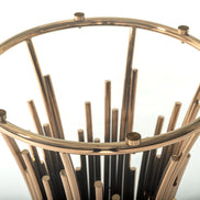 Paxton Modern Round Glass & Rosegold Dining Table - image 3