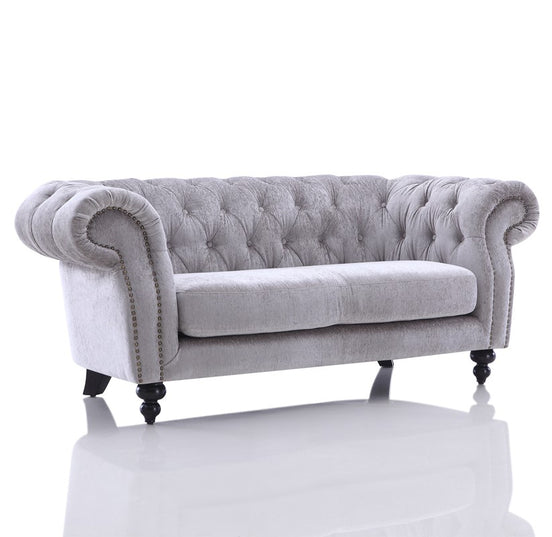Alexandrina Grey Tufted Velvet Loveseat - image 2