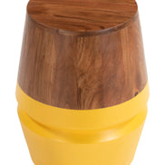 Tornos Side Table Walnut & Yellow