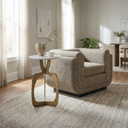 Ophelia Side Table White & Brass
