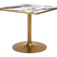 Caliza Dining Table White & Gold