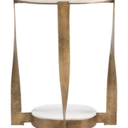 Orion Accent Table White & Brass