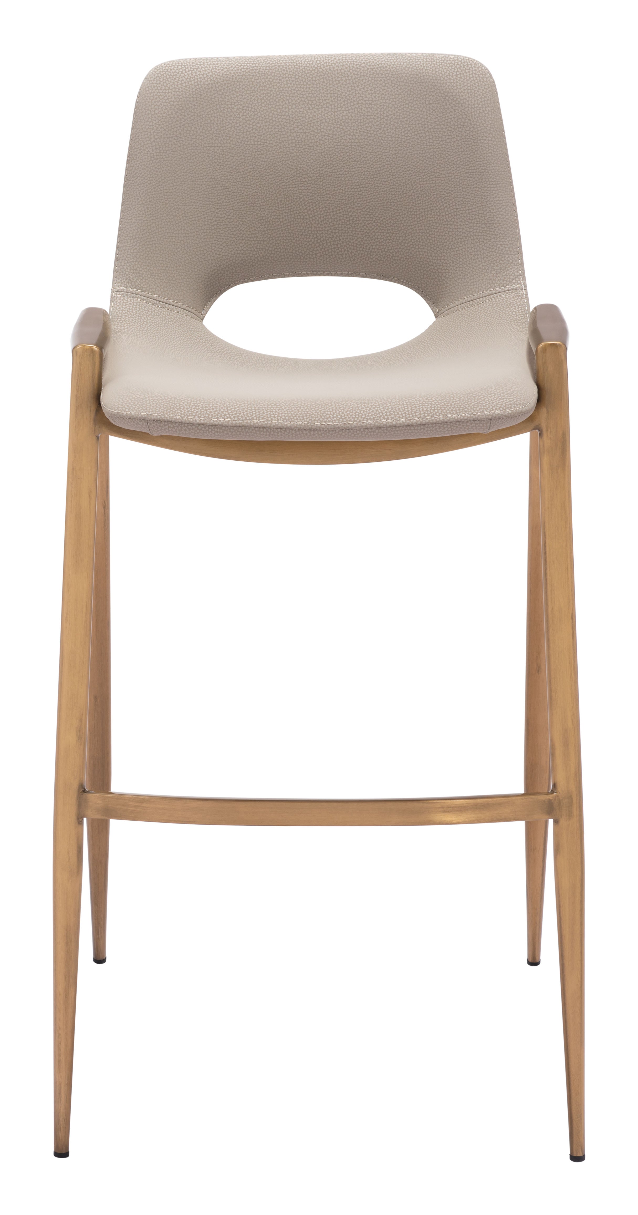 Desi Barstool (Set of 2) Beige & Gold