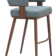 Poise Barstool Azure Gray & Walnut