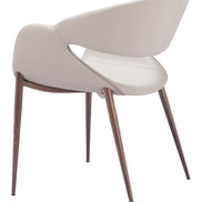 Limay Dining Chair (Set of 2) Beige & Walnut