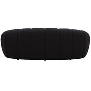 Yolonda - Modern Curved Black Fabric Loveseat - image 2