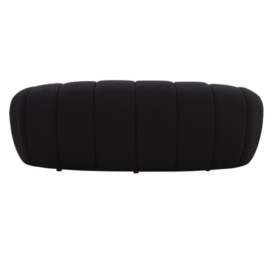 Yolonda - Modern Curved Black Fabric Loveseat - image 2