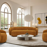Andrew - Modern Orange Fabric Swivel Accent Chair - image 3