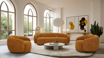 Andrew - Modern Orange Fabric Swivel Accent Chair - image 3