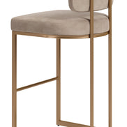 Velar Barstool (Set of 2) Beige & Bronze