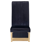 Keisha - Modern Black Velvet and Gold Dining Chair Set of 2 - image 2