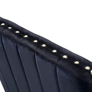 Keisha - Modern Black Velvet and Gold Dining Chair Set of 2 - image 3