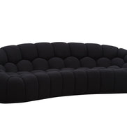 Yolonda - Modern Curved Black Fabric Sofa Set - image 4