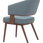 Poise Dining Chair Azure Gray & Walnut