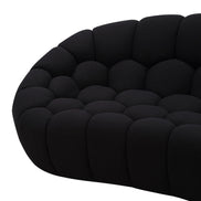 Yolonda - Modern Curved Black Fabric Sofa - image 3