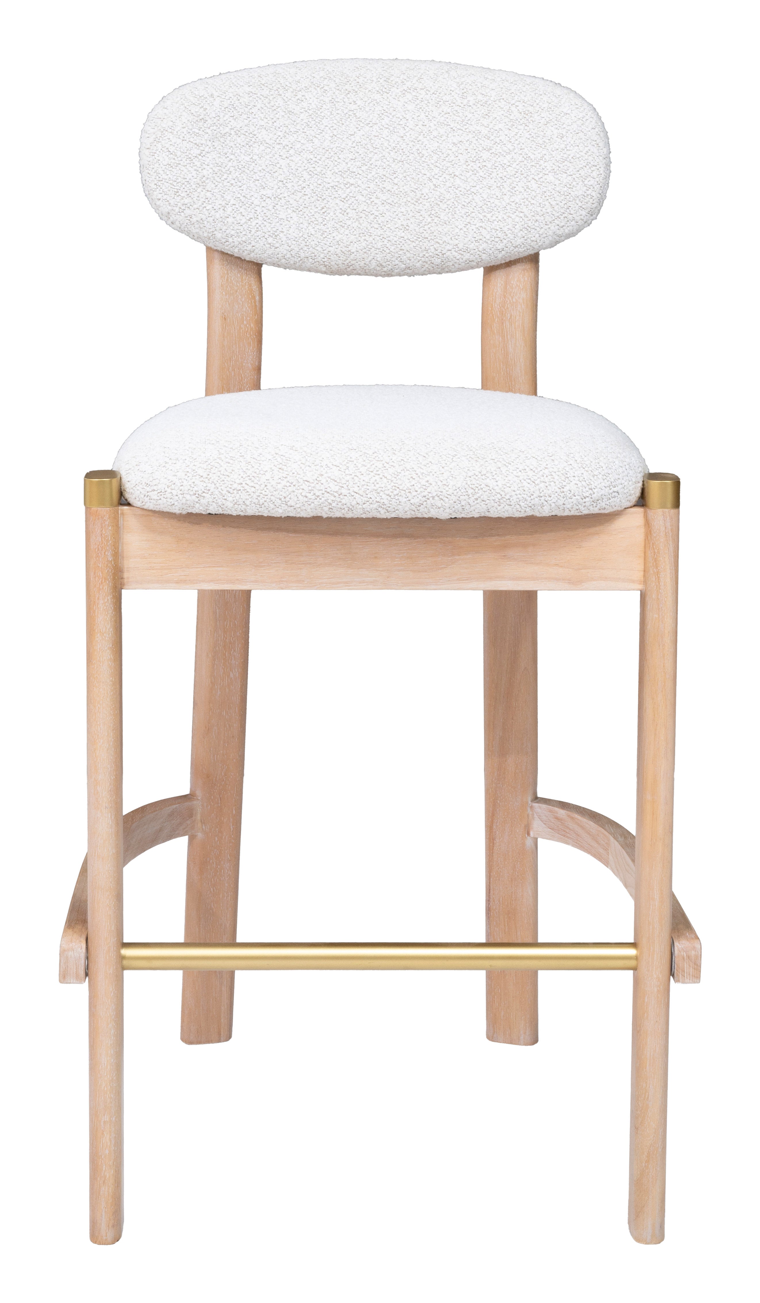 Rilou Barstool (Set of 2) White & Natural
