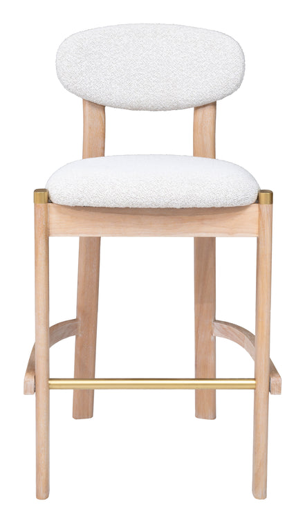 Rilou Barstool (Set of 2) White & Natural