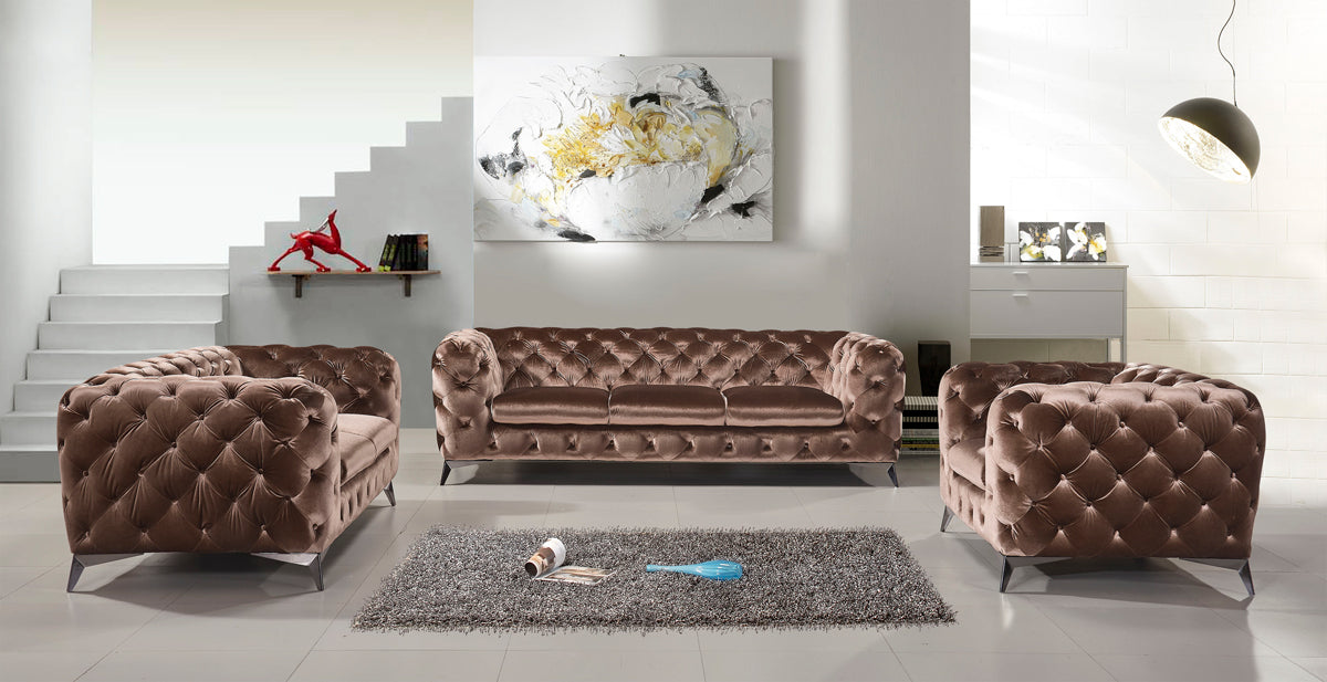 Delilah Modern Brown Fabric Chair - image 2