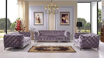 Delilah Modern Grey Fabric Sofa