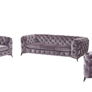 Delilah Modern Grey Fabric Sofa Set