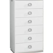 Victoria Modern White Crocodile Lacquer 6-Drawer Chest