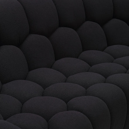 Yolonda - Modern Curved Black Fabric Sofa - image 4