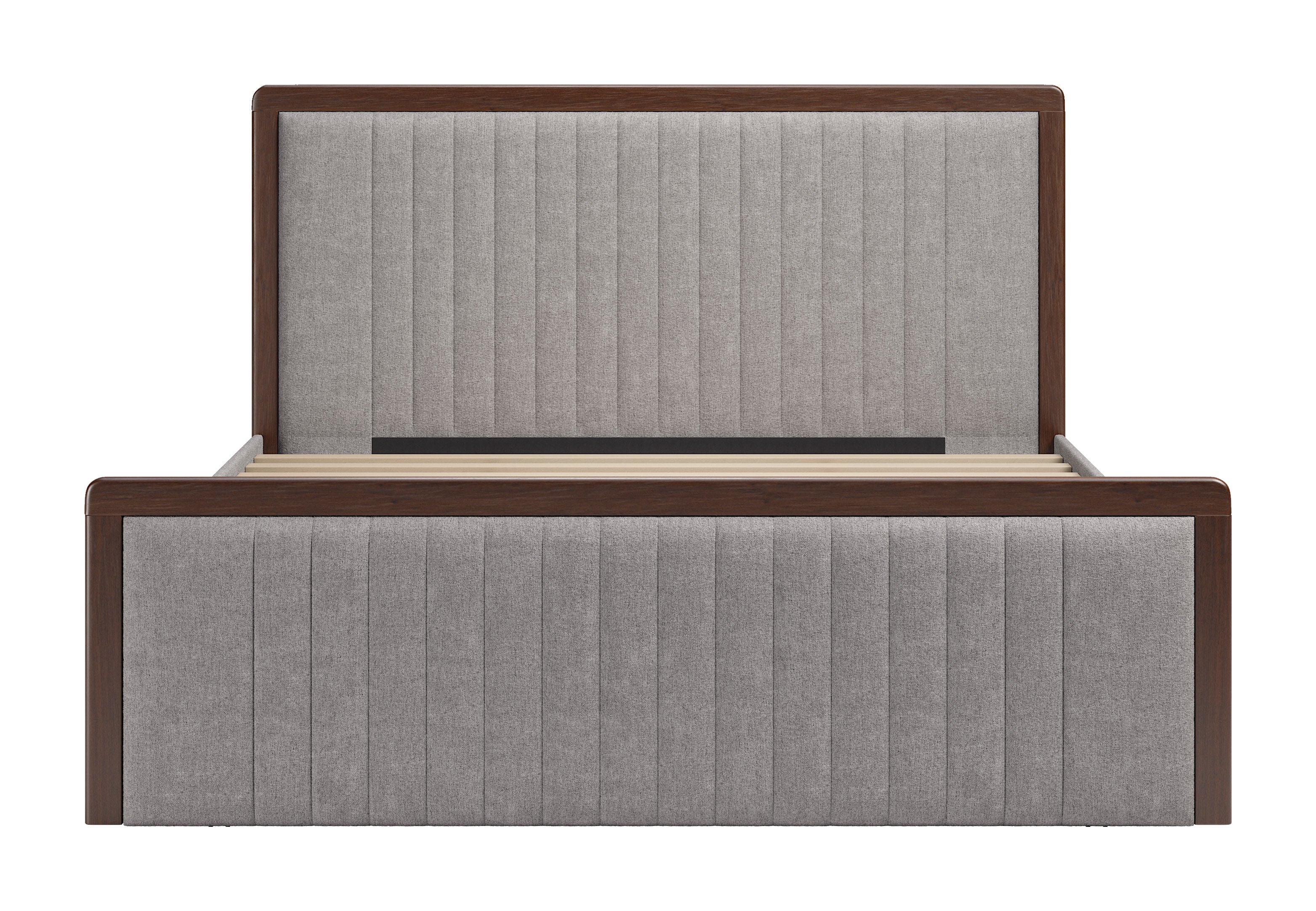 Somune King Bed Gray & Walnut