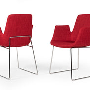 Altair Mid-Century Red Fabric Dining Chair - image 2