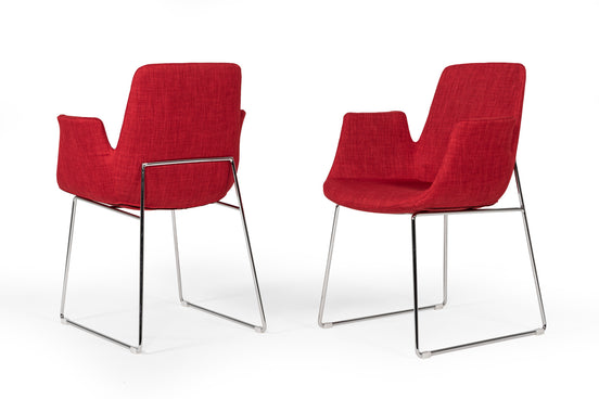 Altair Mid-Century Red Fabric Dining Chair - image 2