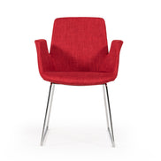 Altair Mid-Century Red Fabric Dining Chair - image 3
