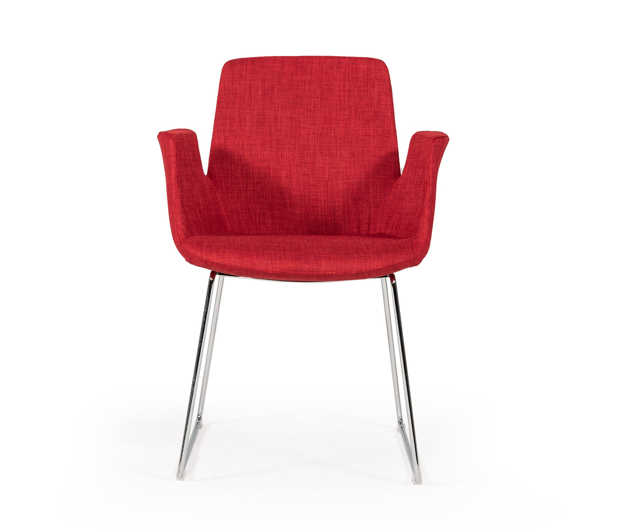 Altair Mid-Century Red Fabric Dining Chair - image 3
