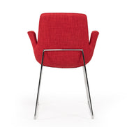 Altair Mid-Century Red Fabric Dining Chair