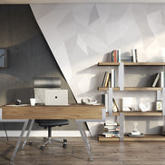 Brewer - Modern Walnut Glass & Stainless Steel Bookshelf