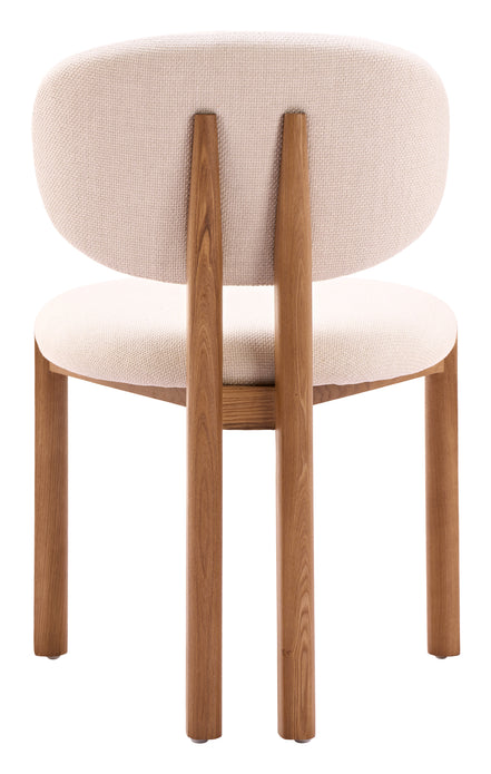 Rosetta Dining Chair (Set of 2) Beige & Walnut
