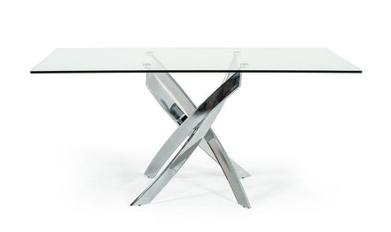 Pyrite Modern Rectangular Glass Dining Table - image 4