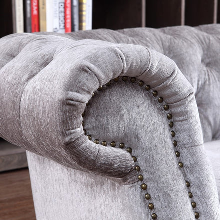 Alexandrina Grey Tufted Velvet Sofa - image 5