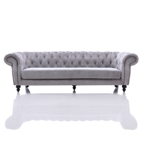 Alexandrina Grey Tufted Velvet Sofa - image 2