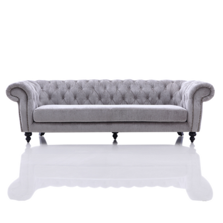 Alexandrina Grey Tufted Velvet Sofa - image 2