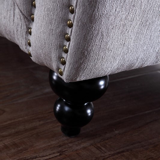 Alexandrina Grey Tufted Velvet Loveseat - image 5