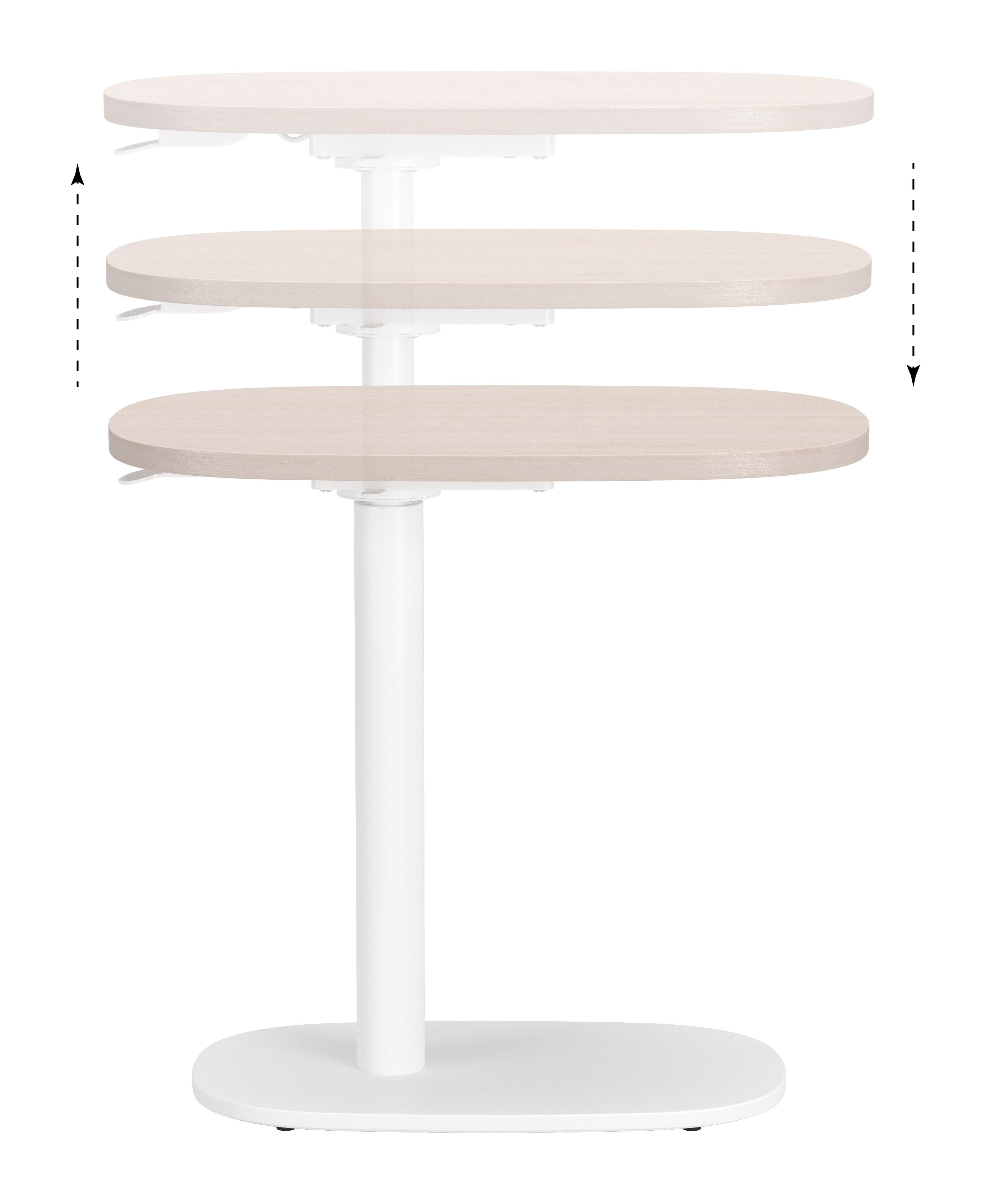 Buddy Adjustable Rotating Side Table Natural & White