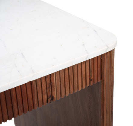 Obeah Desk White & Walnut