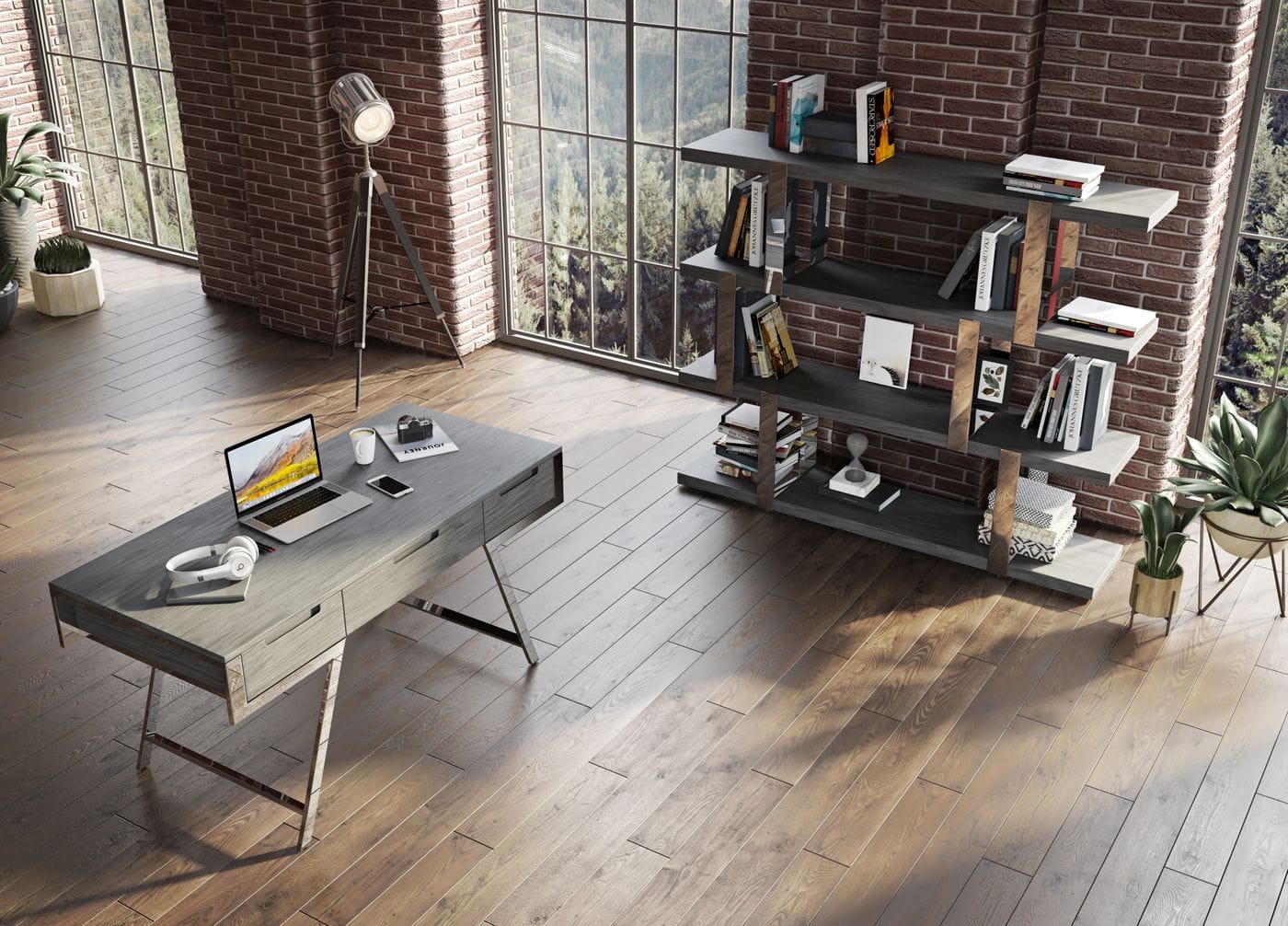 Dessart - Modern Elm Grey Office Desk - image 5