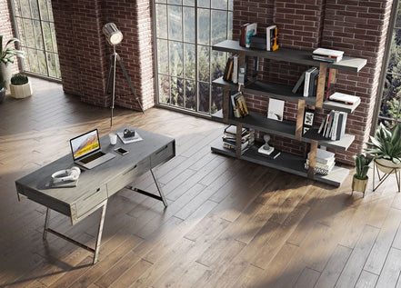 Dessart - Modern Elm Grey Office Desk - image 5